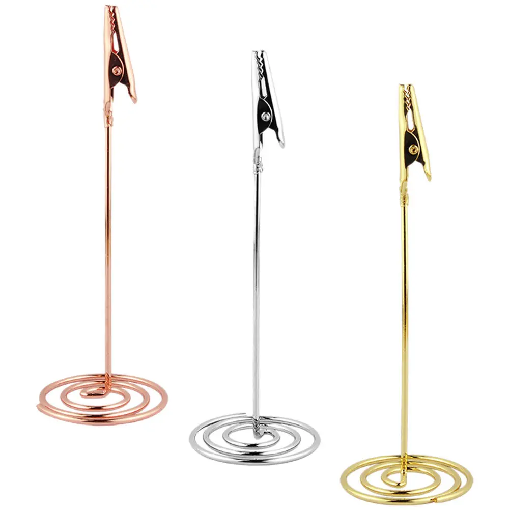 3Pcs Iron Table Card Holders Elegant Simple Design Place Card Stand for Wedding Home Party Decoration Photo Holder Clip Stand