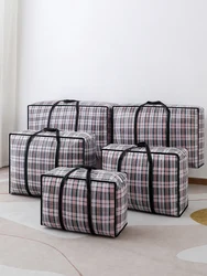 1PC foldable large capacity woven bag cotton quilt storage bag moving bag clothing storage mobile box replacement