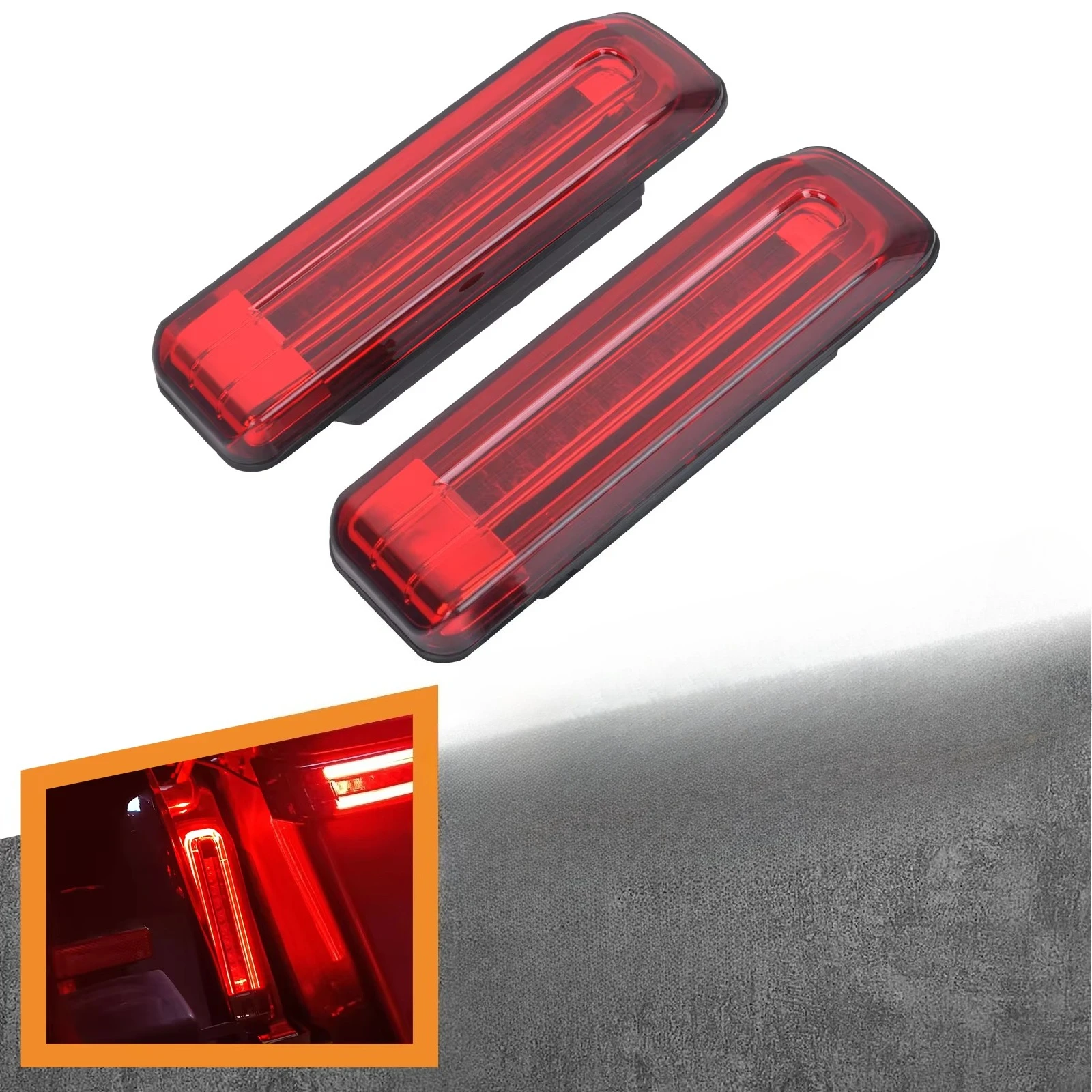 Motorcycle LED Rear Saddlebag Filler Tail Brake Light Turn Signal Accent Insert Support Lamp for Touring CVO Road Glide