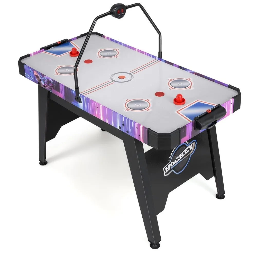 Air Hockey Table 56 Inch Air Hockey Arcade Game Table with Powerful 12V Motor and LED Digital Scoreboard Includes 2