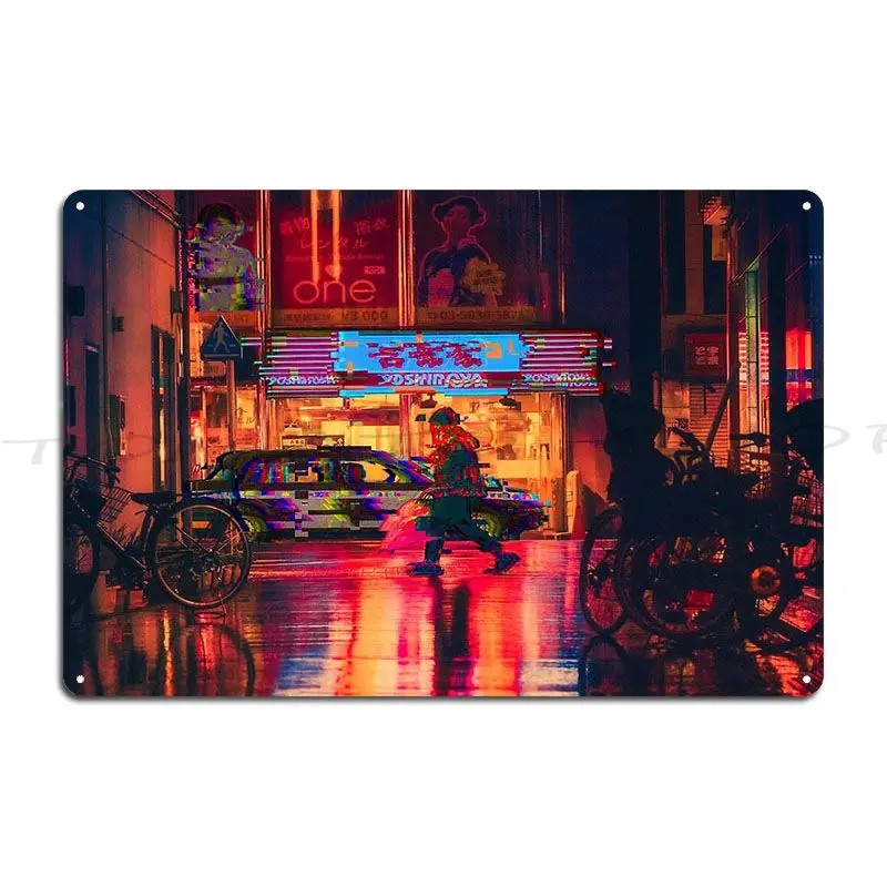 Neon Wave Surf the Future Neon Skate Purrfect Skate Metal Sign Wall Plaque Home Kitchen Wall Decor Custom  Tin Sign Poster