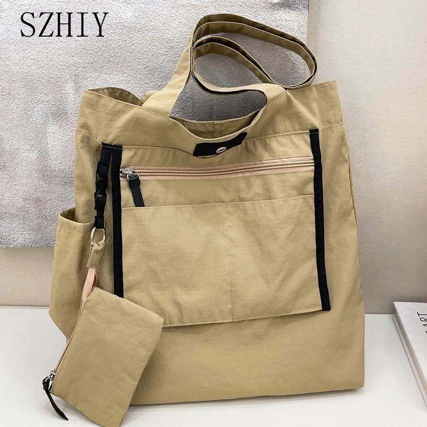 

Нейлоновая двусторонняя сумка, женская сумка на плечо, модная дизайнерская уличная карманная сумка с несколькими карманами, портативная сумка для покупок Bolsa Praia