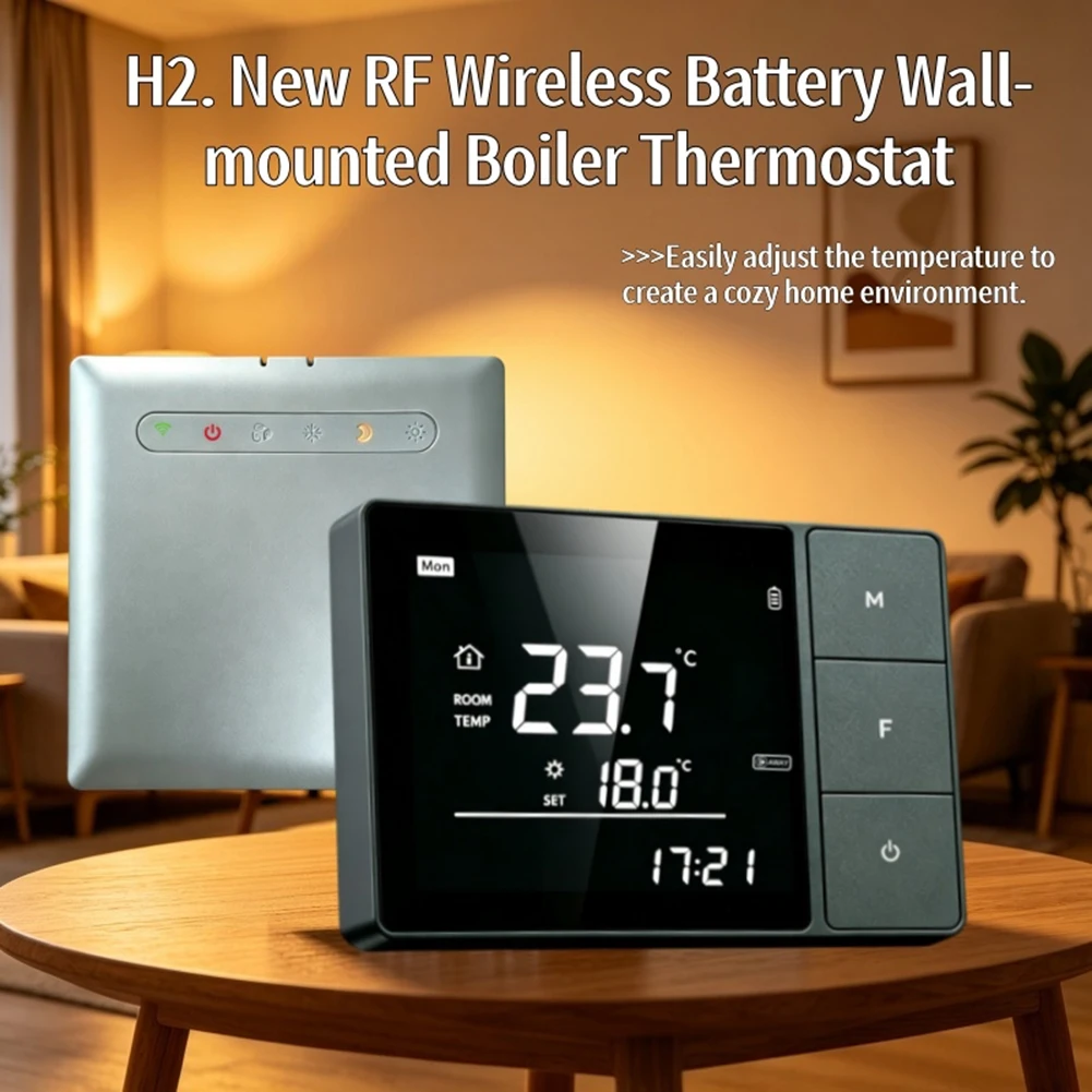 Smart Boiler Thermostat with For Tuya WiFi Module Voice Functionality Weather Display and Programmable Schedules