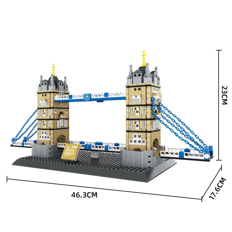 Creatieve Groot-Brittannië Bouwsteen Engeland London Tower Bridge Bouwmodel Baksteen Historische Architectuur Educatief Speelgoed