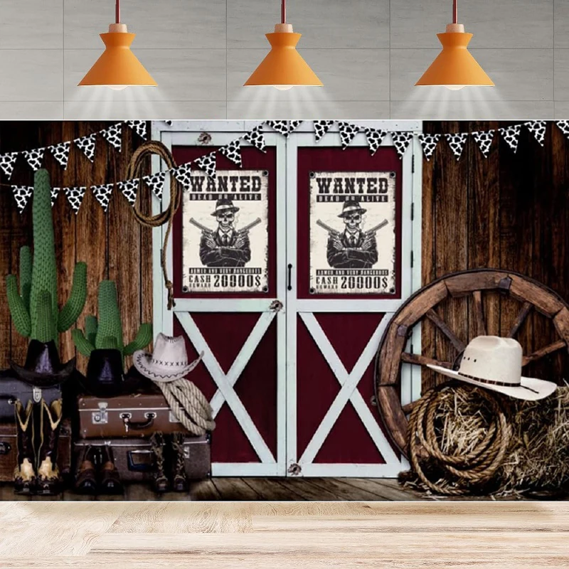 

Photography Backdrop Wild Western Cowboy Birthday Party Baby Shower Background Cowgirl Home Party Backdrop Wall Banner Decor