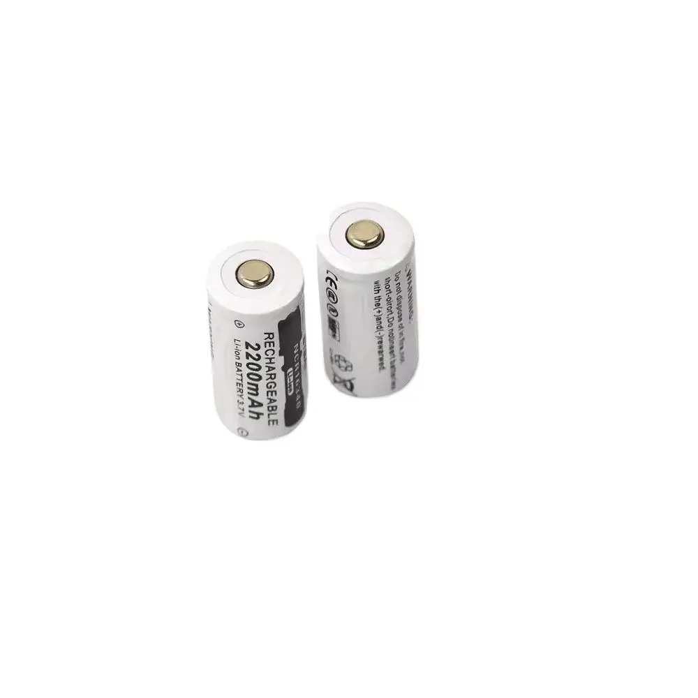 For LED flashlight 3.7v 2200mAh CR123A rechargeable battery Recarregavel lithium ion battery