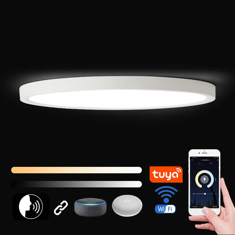 

LED Smart Panel Light Dimmable WiFi Tuya APP Google Home Alexa Echo Voice Control Home Lighing Slim Modern Panel Ceiling Light