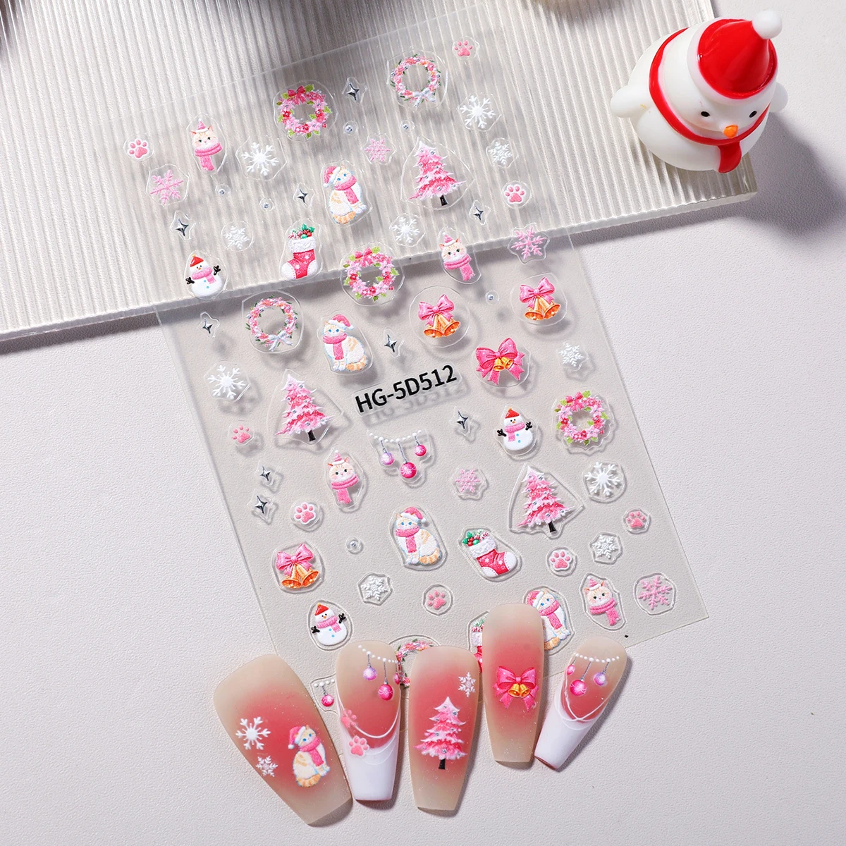 1/2 pezzi nuovo autunno/inverno albero di Natale adesivi per unghie 5D carino Babbo Natale adesivi per unghie fai da te adesivi per la contabilità decorazione
