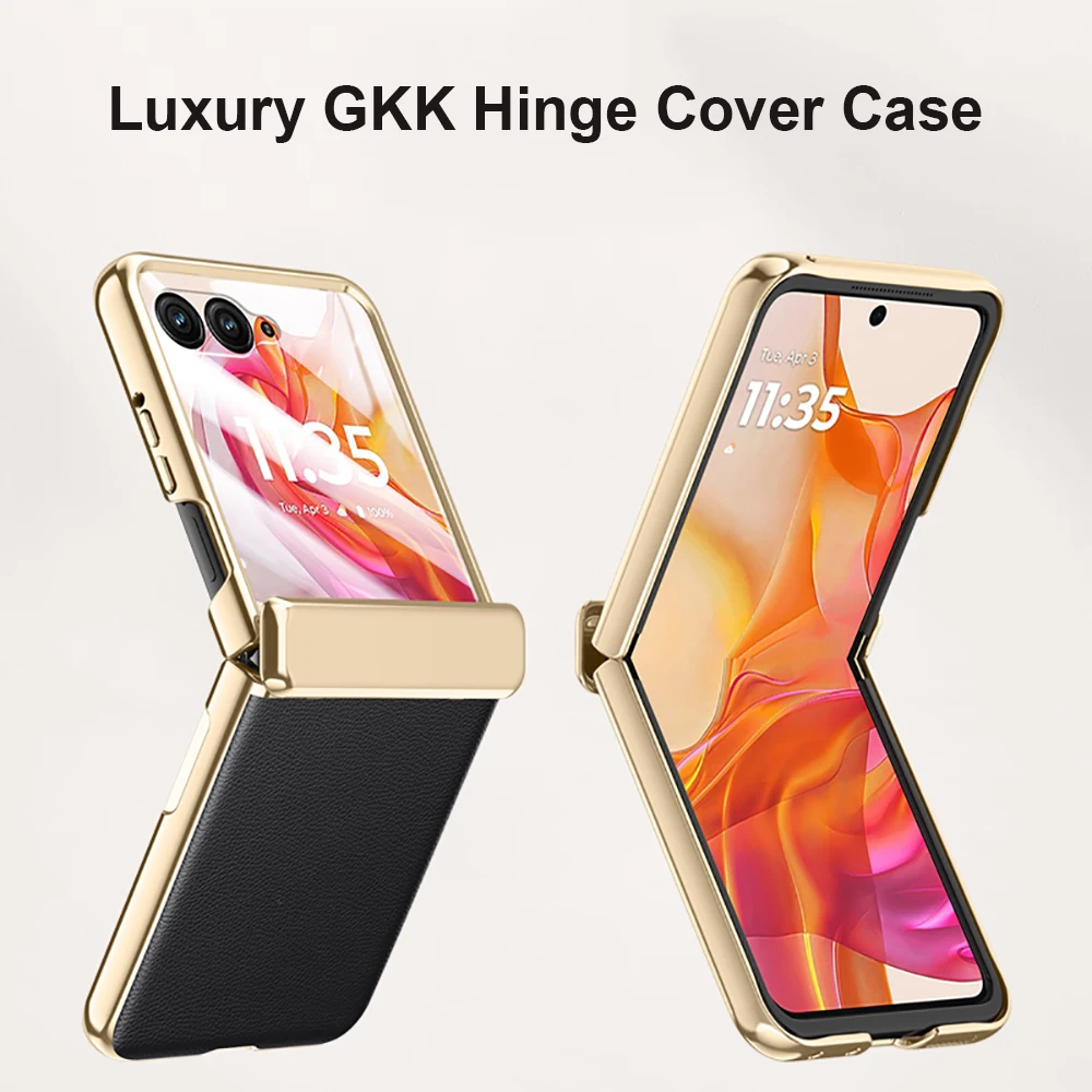 Luxury GKK Hinge Protector Electroplated cover Glass film For Motorola Moto Razr 50 Ultra 50U Case Shockproof capas Skin Funda