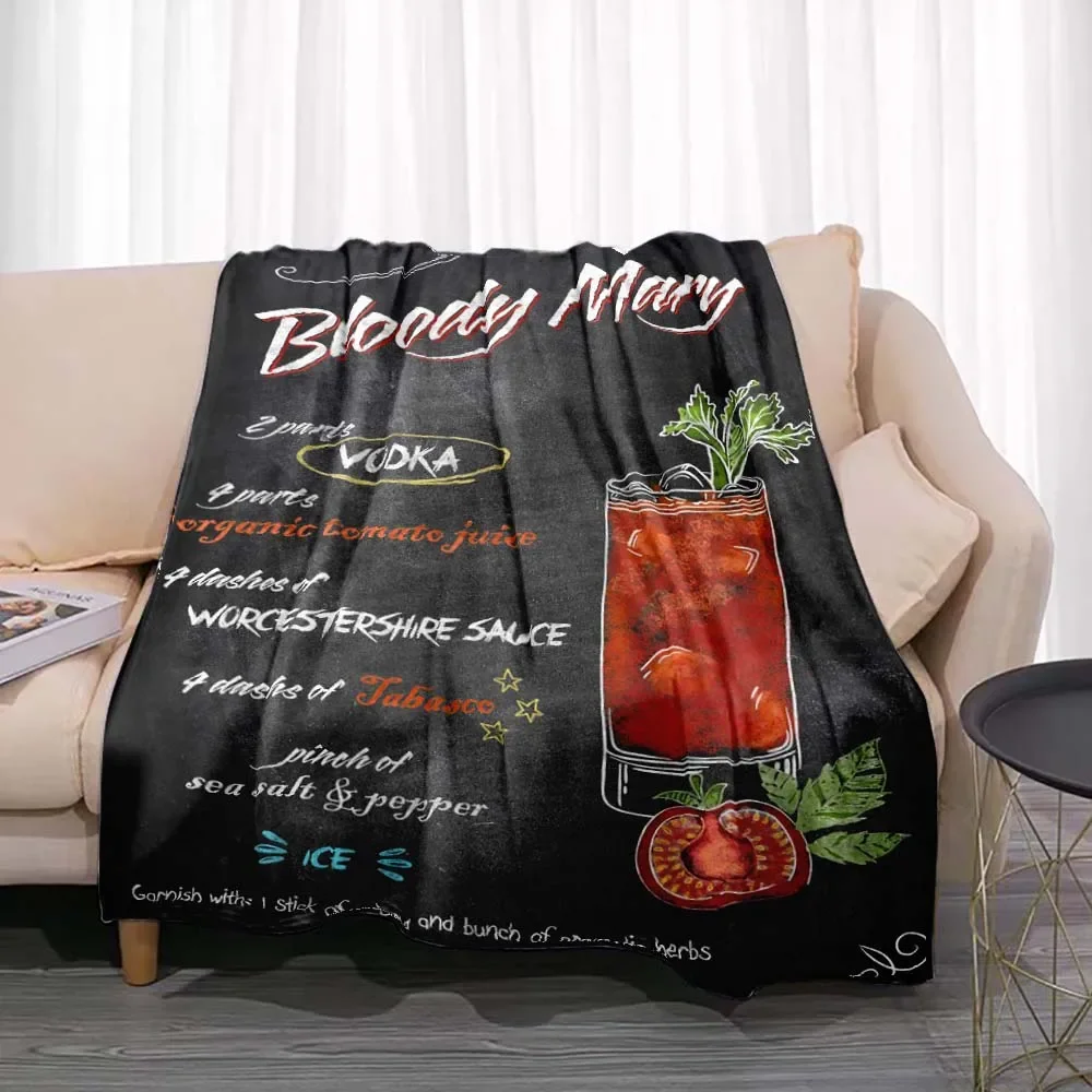 Cocktail Recipe Art Fashion Flannel Soft Throw Blanket Funny Gift for Husband Bar Pub Club Man Party  Home Sofa Couch Bed Decor