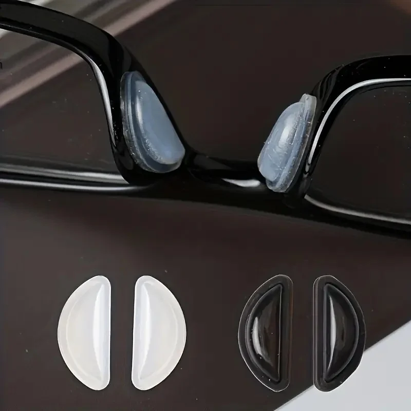 3‑Pair Silicone Glasses Nose Pads, Self‑Adhesive Invisible Anti‑Slip Air‑Cushion Nose Holder, Soft Eyewear Nose Bridge Replacement Pads, Non‑Slip Glasses Accessories for Eyeglasses & Sunglasses
