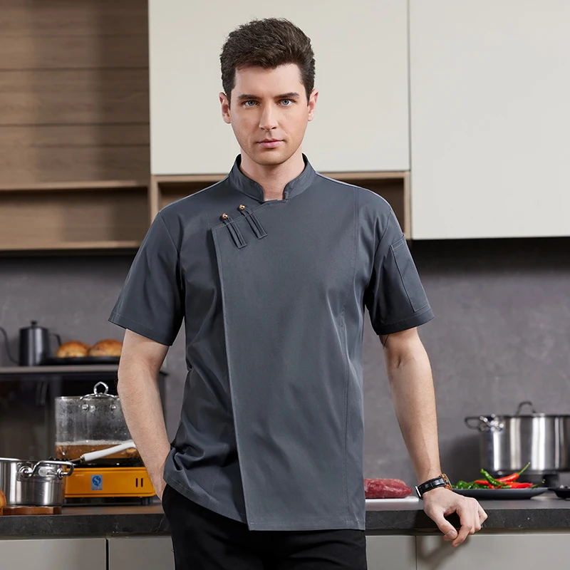 Cook Uniform Chef's Shirt for Kitchen Restaurant Hotel Catering Baking Food Cooking Soft Stretch Cotton Chef Jacket