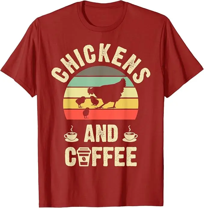 Ich mag Hühner & Kaffee Lustiges Vintage-T-Shirt mit Haustier-Motiv für Liebhaber Y2k Farmer Grafik Vintage Spruch-T-Shirt Lifestyle Weiche Baumwoll-Tops – Detail 9