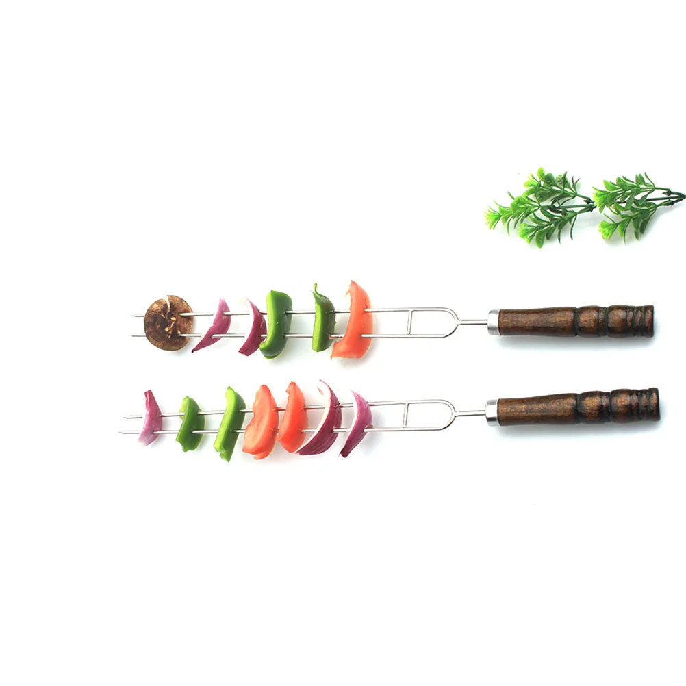 

4pcs Stainless Steel Barbecue Stick Grade Rustproof Portable Bbq Fork For Grilled Chicken Wings Kebabs Outdoor