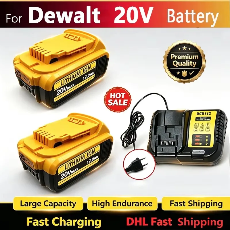 for DeWalt 18v 20V Lithium Ion Batteries 20V 12Ah DCB203 Li ion Battery Replacement DCB206 DCB205 DCB204 DCB200Power Tools