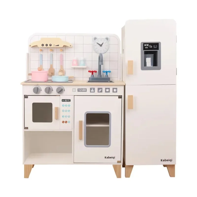 Wooden Toys Kitchen Set Simulation Kitchen Toys Utensils Cooking 3 6 Year Old Children Classic Playhouse Cosplay Toys