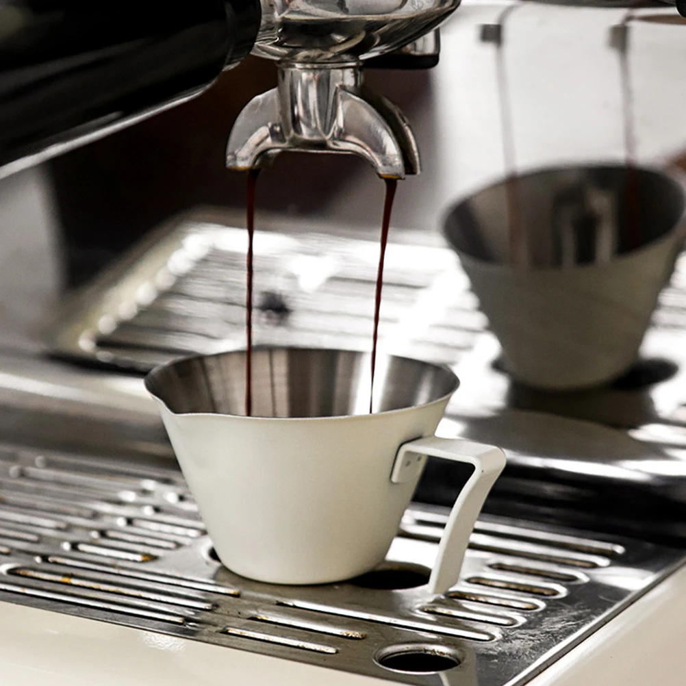 

Stainless Steel Coffee Extraction Cup 304 Material 100ML White Spout Drip Measuring Cylinder Espresso Maker Tool