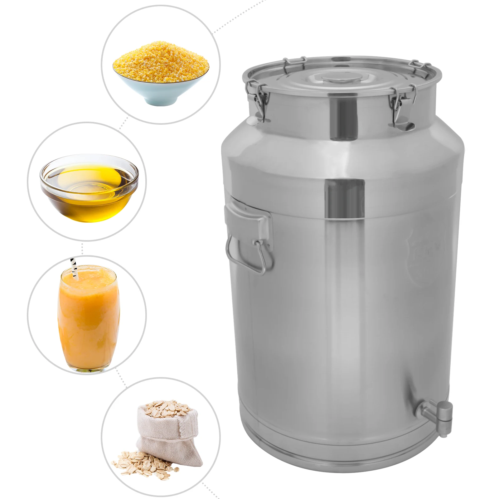 

Многофункциональная цилиндрическая банка для молока 76 л/20,08 галлонов, кувшин для молока из нержавеющей стали 304, устойчивое к ржавчине герметичное ведро 40*64 см с краном