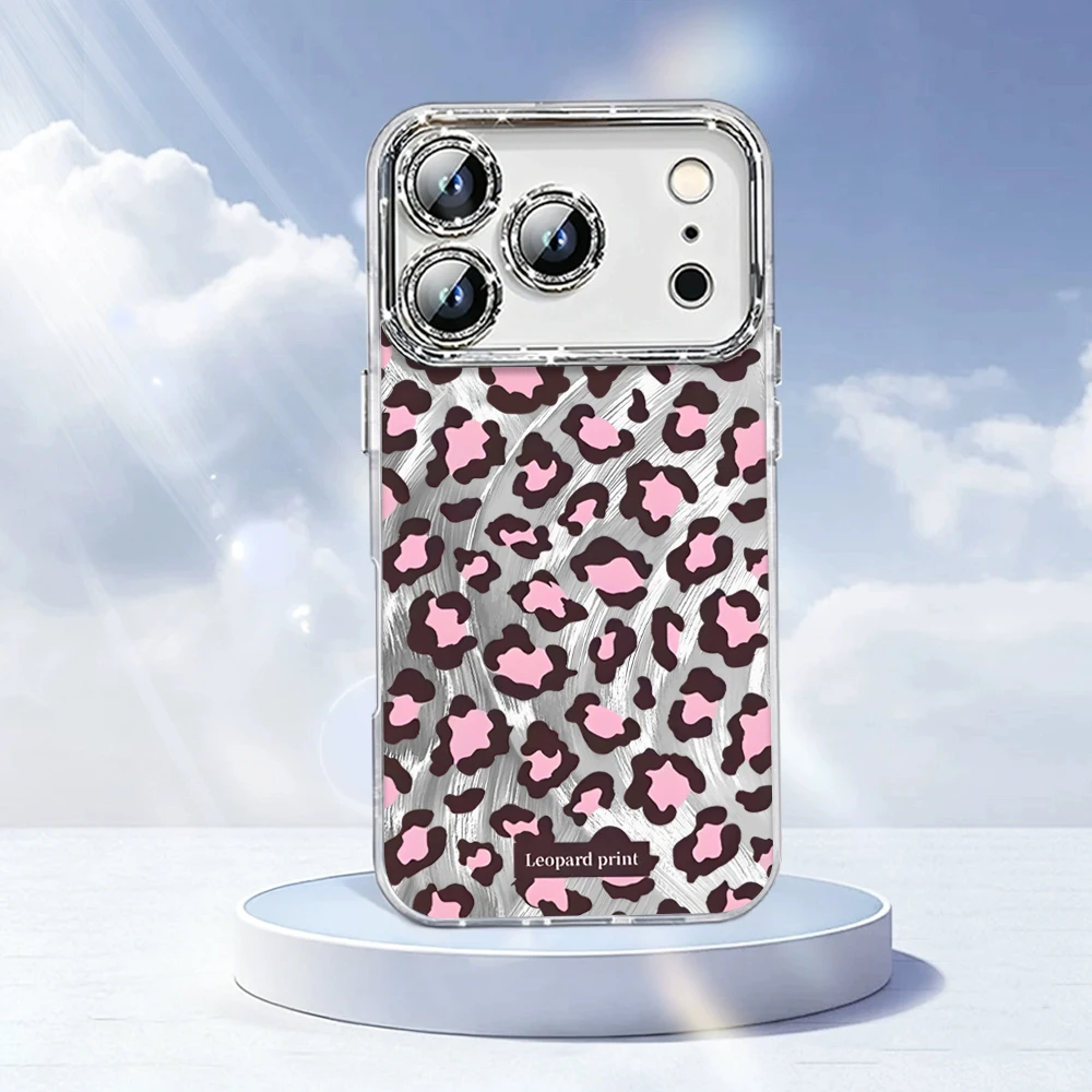 Galvanisierte Linsenschutz-Hüllen für iPhone 15 16 17 14 Pro Max Plus, iPhone 13 12 11 7 8 XS XR, Luxus-Leopardenmuster-Schutzhülle – Detail 3