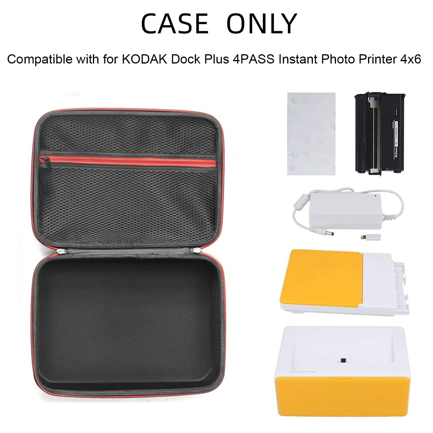 Travel Protective Carrying Case for KODAK Dock Plus 4PASS 4x6” Portable Instant Photo Printer Hard Case Storage Bag