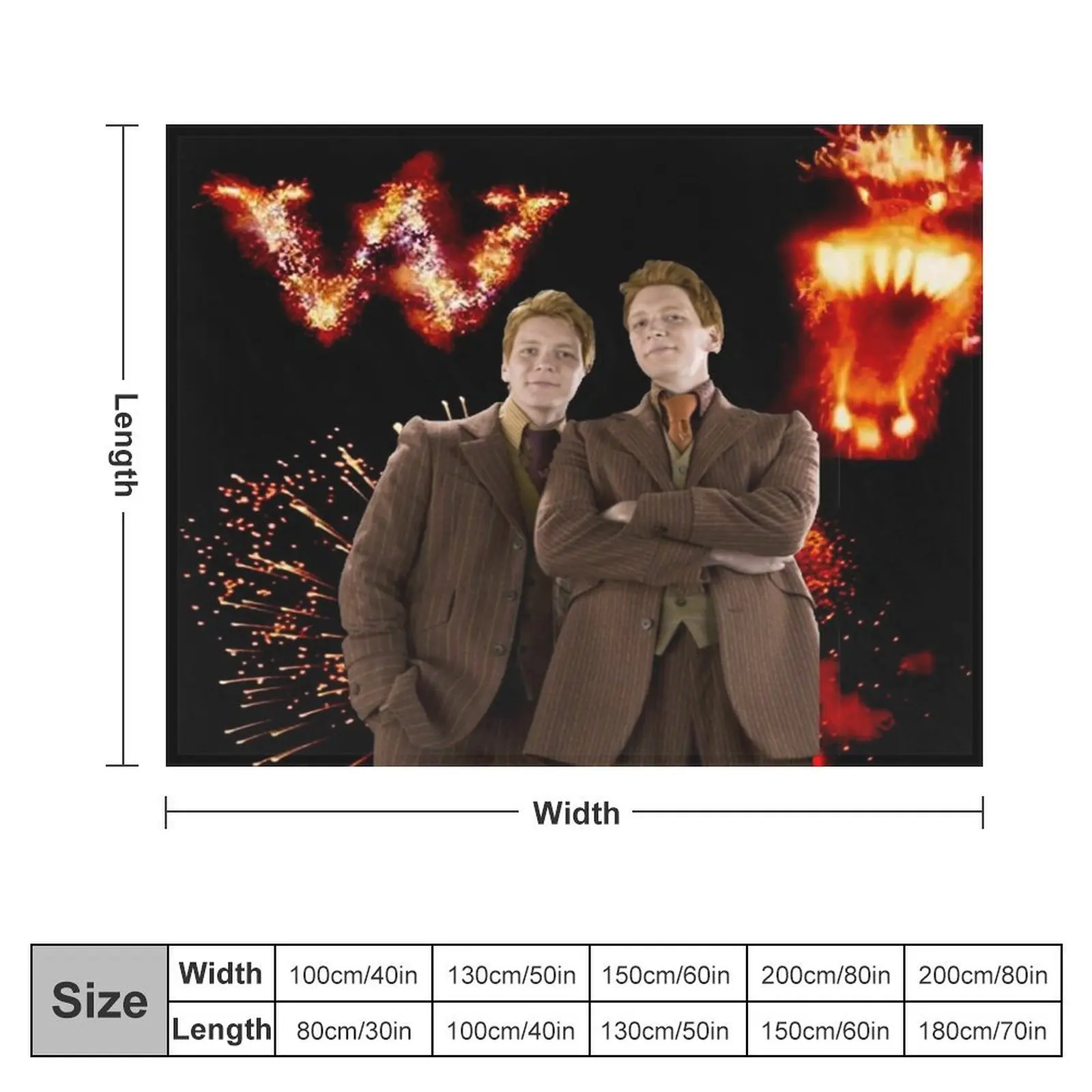 Fred and George Weasley Throw Blanket Designers Soft Plush Plaid Thermals For Travel Blankets