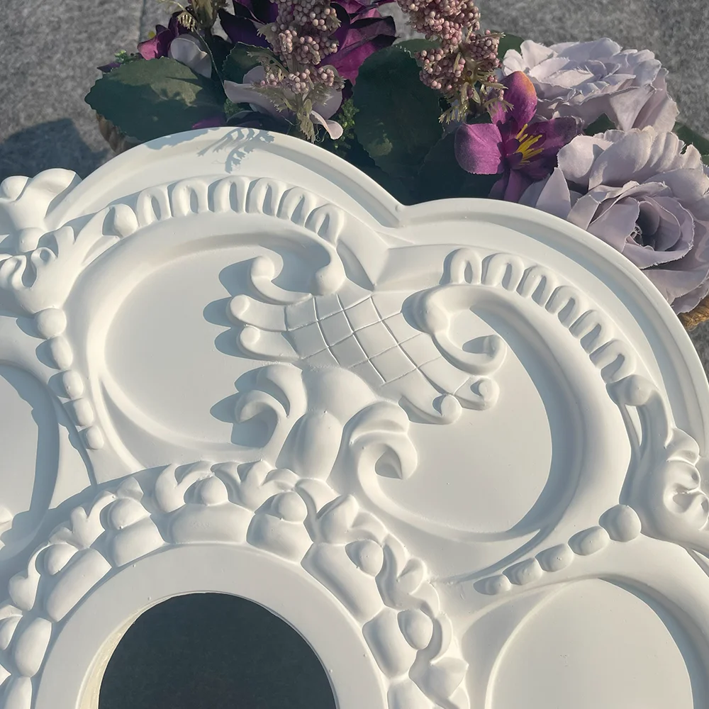 PU Polyurethane Foam Material French Carved Lamp Panel Imitation Plaster Lamp Holder Ceiling Lamp Crystal Lamp Decoration