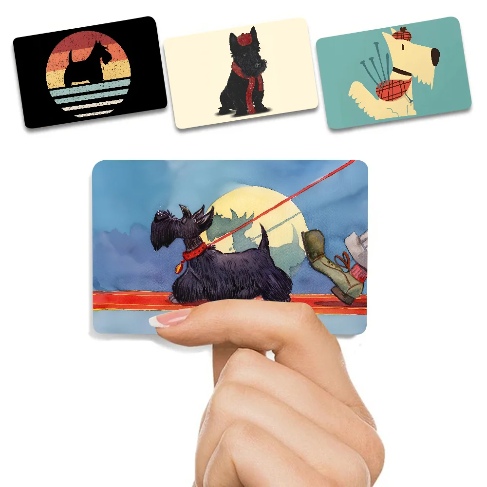 Cartoon Scottish Terrier Matte Film Cover Skin Aufkleber für Kreditkarte Bank Debit Bus Karte