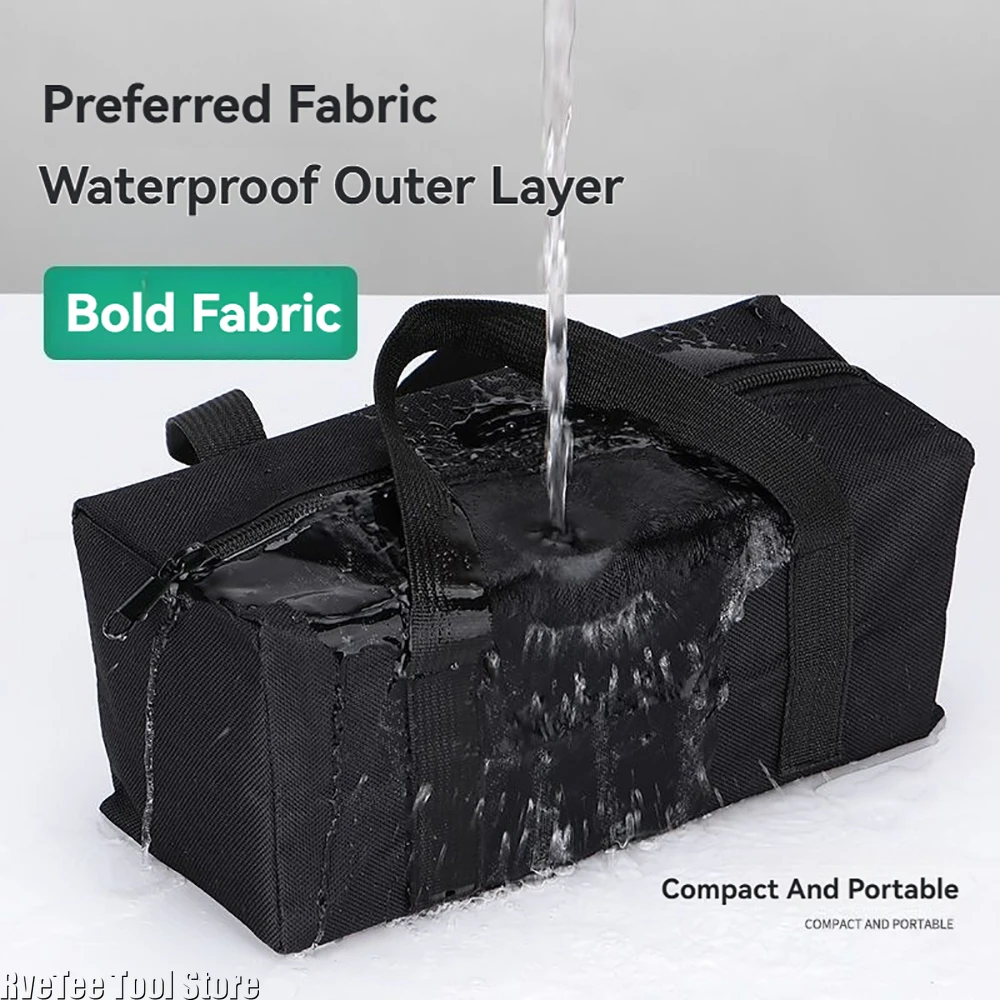 Waterproof Black Square 1680D Portable Tool Bag for Tool Organizer Pouch Home Electrician Tools