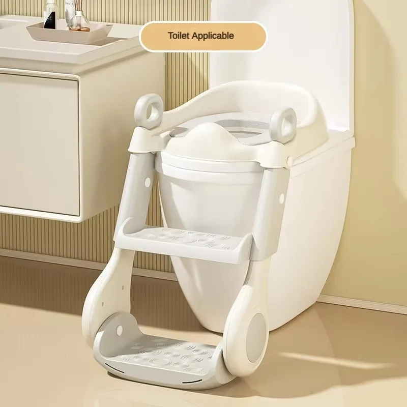 Foldable portable toddler toilet training seat with footstool ladder, non-slip child toilet