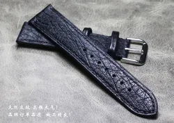 Handmade Ostrich Leather Watchband 14 16 18 19 20 21 22MM Black Men's And Women's Leather Strap, Retro Style