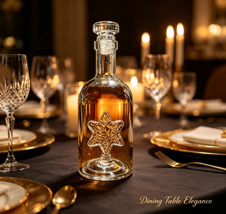 Multi-purpose Glass Liquor Decanter Star Relief High Borosilicate Wine Bottle with Stopper for Whisky Brandy Vodka Red Wine Gift