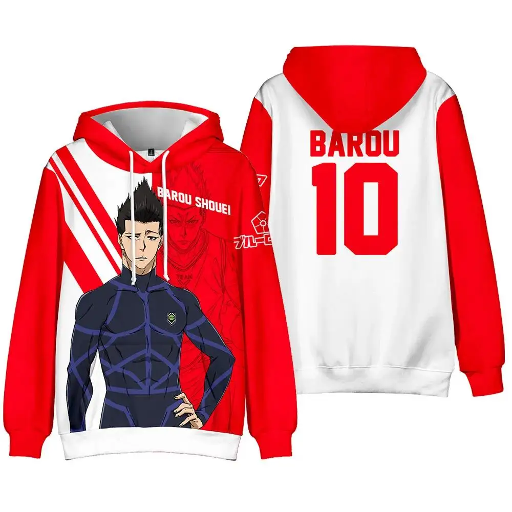 New Printing Comic BLUE LOCK Hoodies Men Sweatshirts Women Unisex Tops Kids Hooded Casual Boys Girls Anime Children's Pullovers