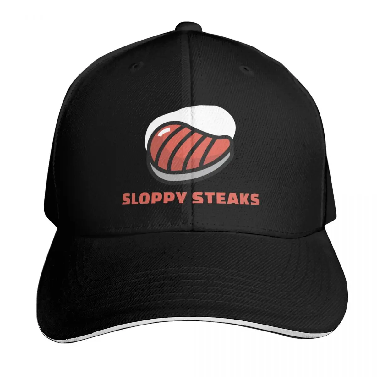 SLOPPY STEAKS Baseball Cap Six Panel Structured Crown Sun Protection UPF 50+ Breathable Mesh Back