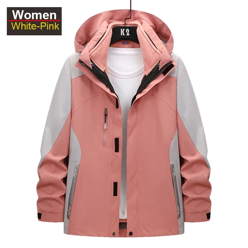 

Women's 3 In 1 Thick Hiking Waterproof Winter Windbreaker Outdoor Warm Camping Skiing Women Windproof Coat