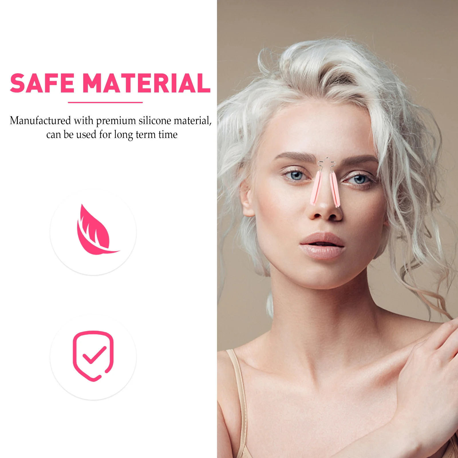 

2pcs Shaper Clips Premium Silicone Ergonomic Design For Nose Lifting Slimming Straightening Bridge Nose Beauty Use