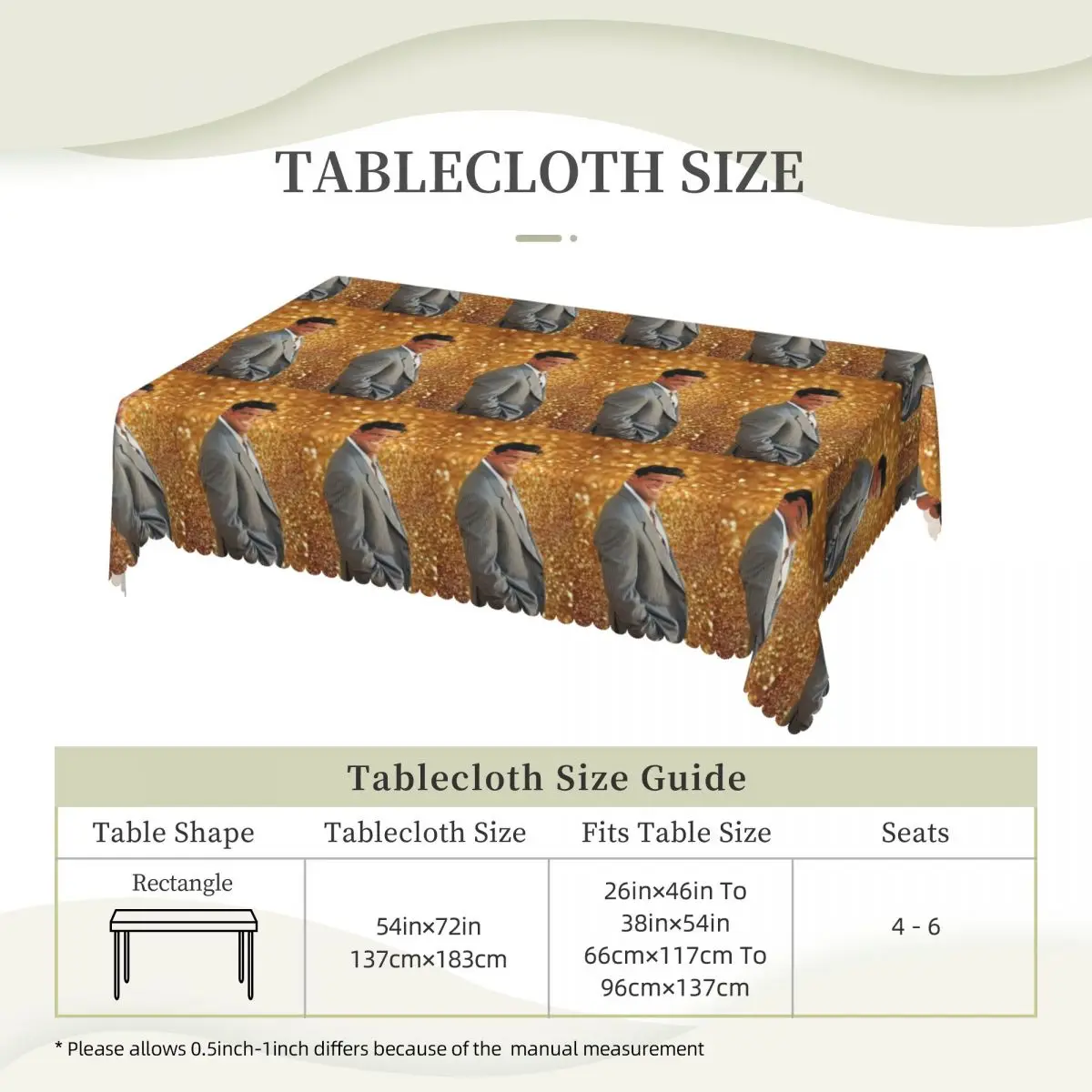 El Sol De Mexico Luis Miguel Custom Rectangular Tablecloth Oilproof Table Cover for Festival Party Decorations Table Cloth