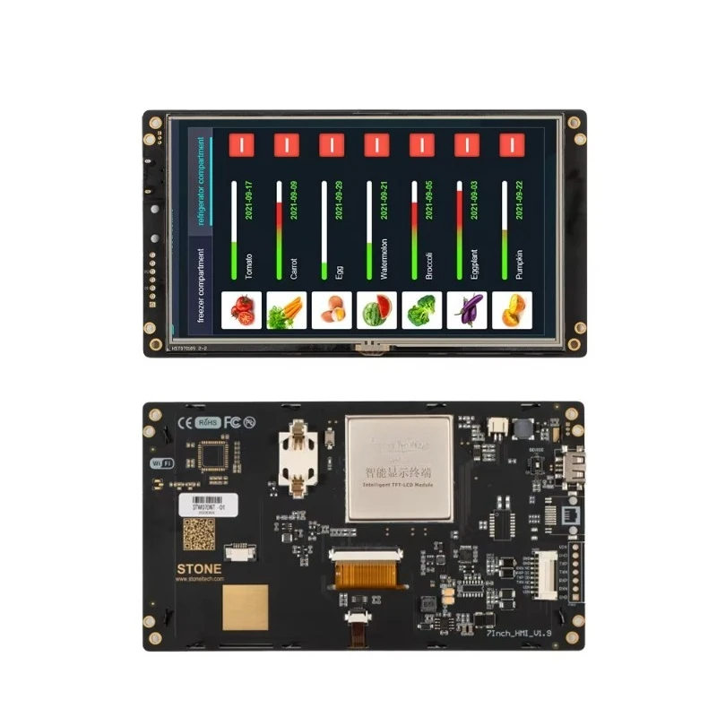 

7-дюймовый TFT-экран 1024*600 с интерфейсами RS232/RS422/RS485/TTL, промышленный дисплей, сенсорный ЖК-экран