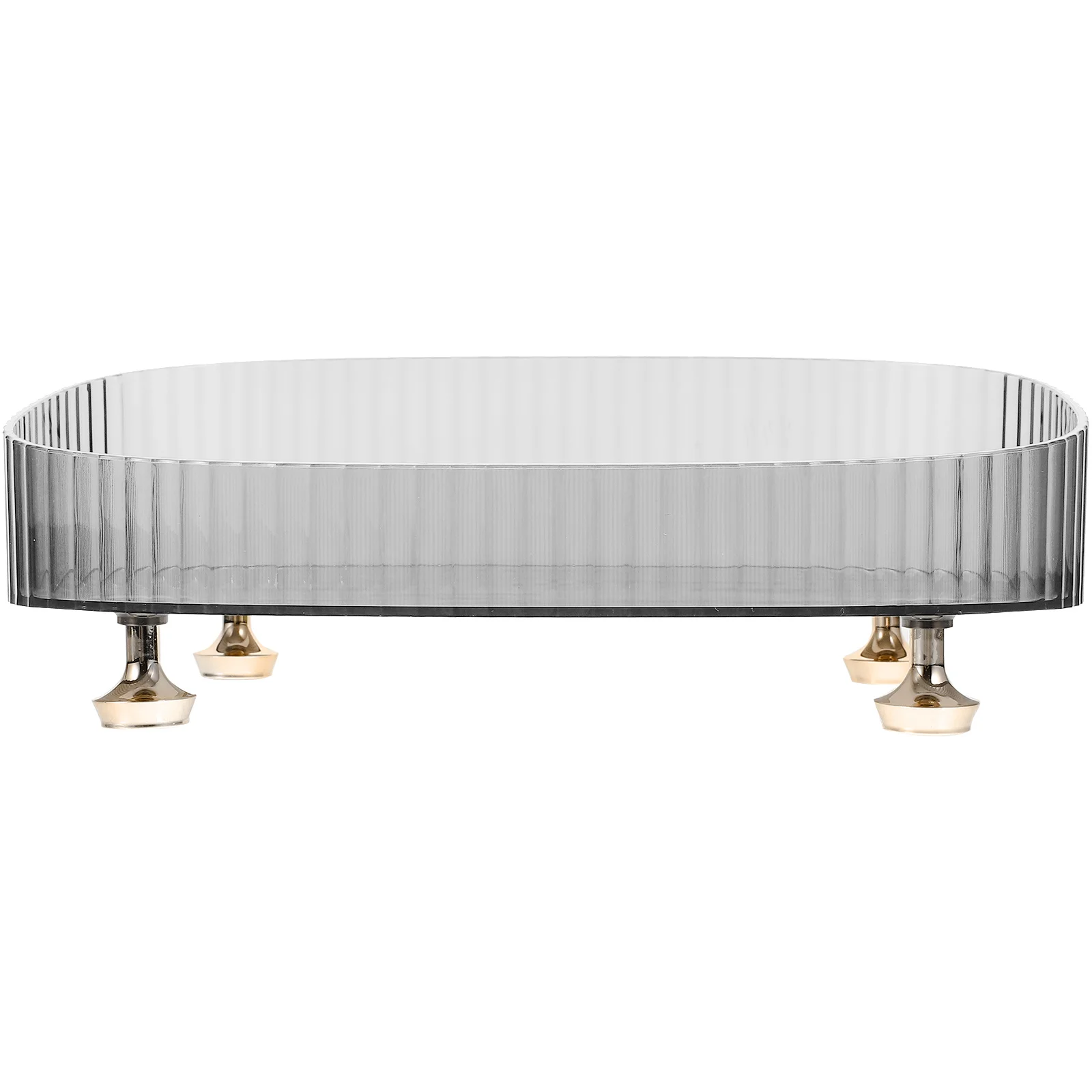 

Jewelry Tray Plastic 4-Foot Storage Organizer For Rings Earrings Bracelets Necklaces Makeup Perfume Vanity Dresser Bathroom