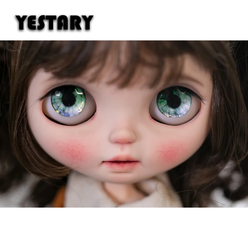 YESTARY BJD Doll Accessories 14MM Eyes Pieces For Blythe Fashion Sparkling Colour Glass Eyes For BJD Dolls Accessories Girls