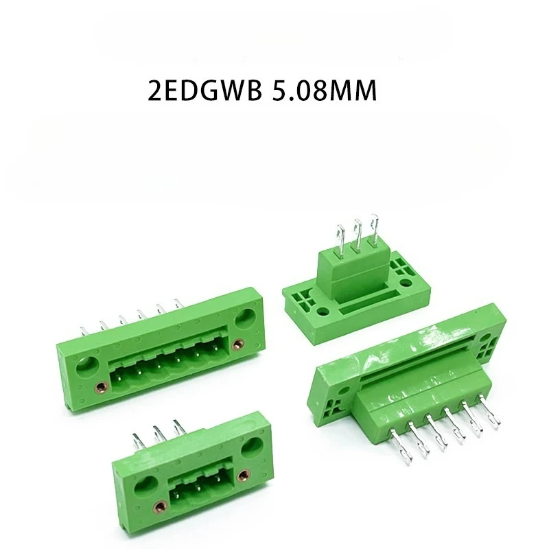 10Pcs 2EDGWB-5.08mm Through-Wall Terminal Light Pin Holder with Flange Chassis Panel  2-24P for Electronic Components