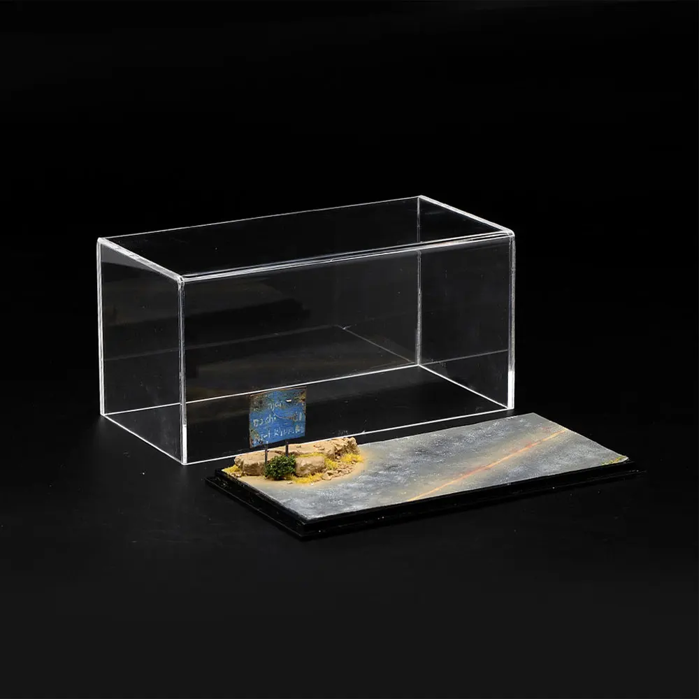 1:72 Scale Model Car Acrylic Display Box Transparent Dustproof Resin Highway Platform Collection Scene Ornament Birthday Gift