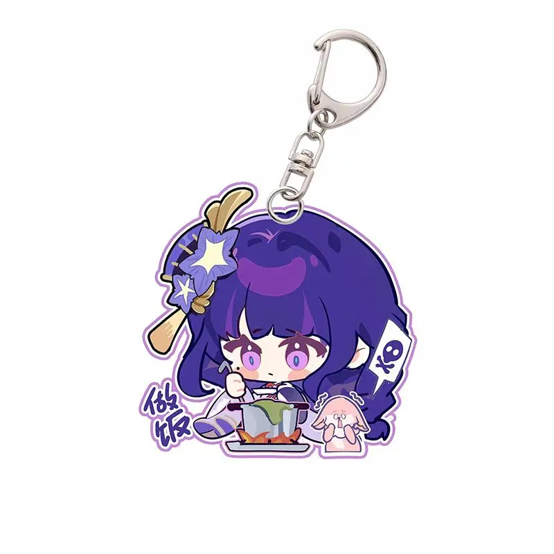 Fashion Genshin Impact Raiden Shogun Acrylic Lanyard For IPhone/Xiaomi/Huawei Mobile Phone Case Keychain Key Chain Cover Hang