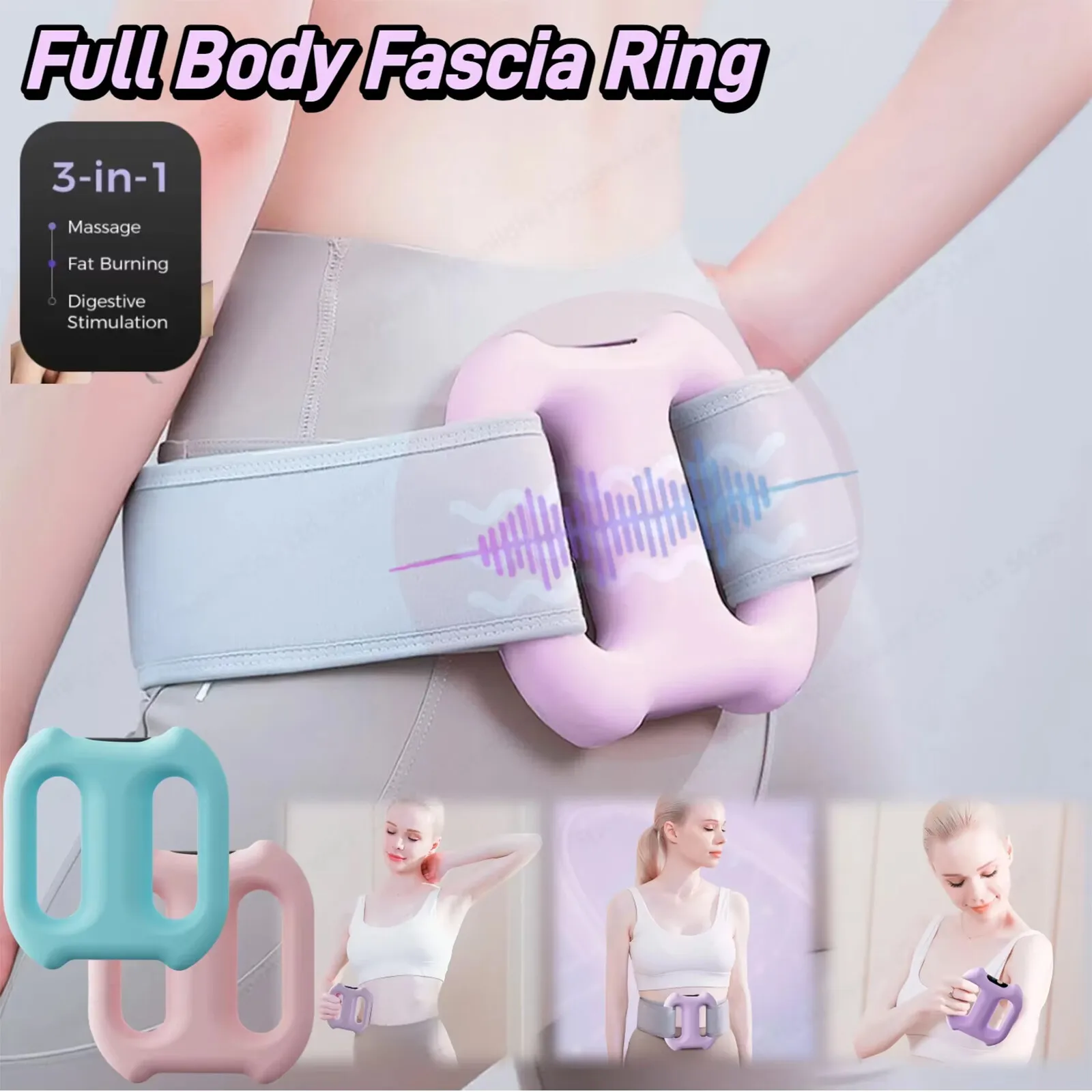Bauch-Schlankheits-Massagegerät Ganzkörper-Schlankheitsmassage Tiefengewebe-Vibrationsmassage-Ring Elektrischer Faszien-Ring mit Gürtel