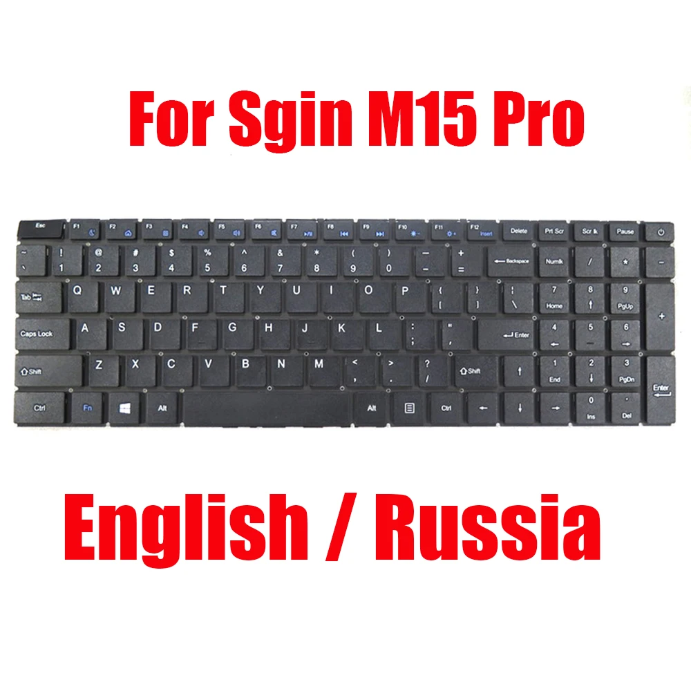 

Replacement Laptop Keyboard For Sgin M15 Pro English US Russia RU Black Without Backlit New