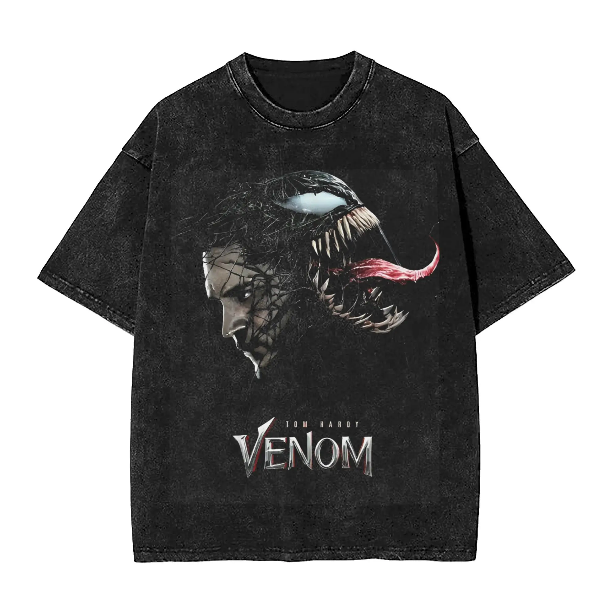 Harajuku Washed Shirts venom the last dance 2024 movie  Merch Vintage T-Shirts High Street  Streetwear Short Sleeve Summer Tees