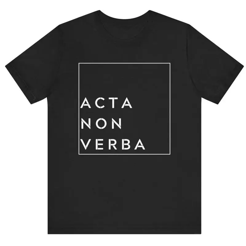 Стоическая футболка с дизайном Acta Non Verba, философский минималистичный вдохновляющий топ, повседневный