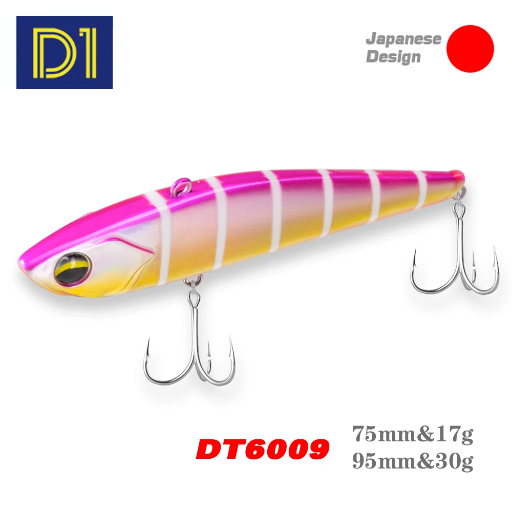 

D1 Ice Fishing Lure Heavy Slight 75mm/95mm Winter Rattlins For Fishing VIB Lures Sinking Vibration Bass Pike Hard Bait Tackle