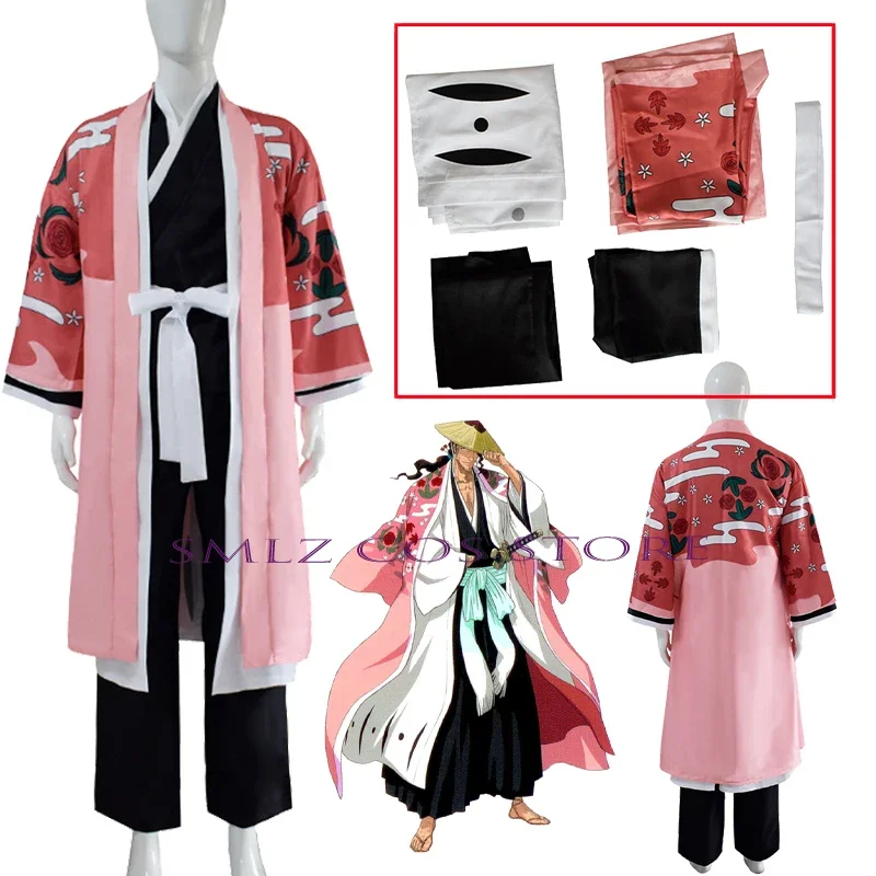 Kyoraku Shunsui Cosplay Anime Bleichmittel Kostüm Uniform Kimono Umhang Set tausend Jahre Blut Krieg Halloween Outfit für Männer