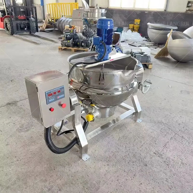 Ex-factory price Rice cooker Double jacket Boiler Heating Steam jacket Kettle Industrial cooker with agitator
