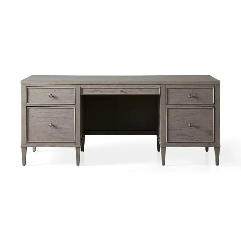 

Elegant solid wood executive desk, handmade modern writing desk, office living room bedroom furniture